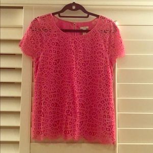 Jcrew pink lace top!